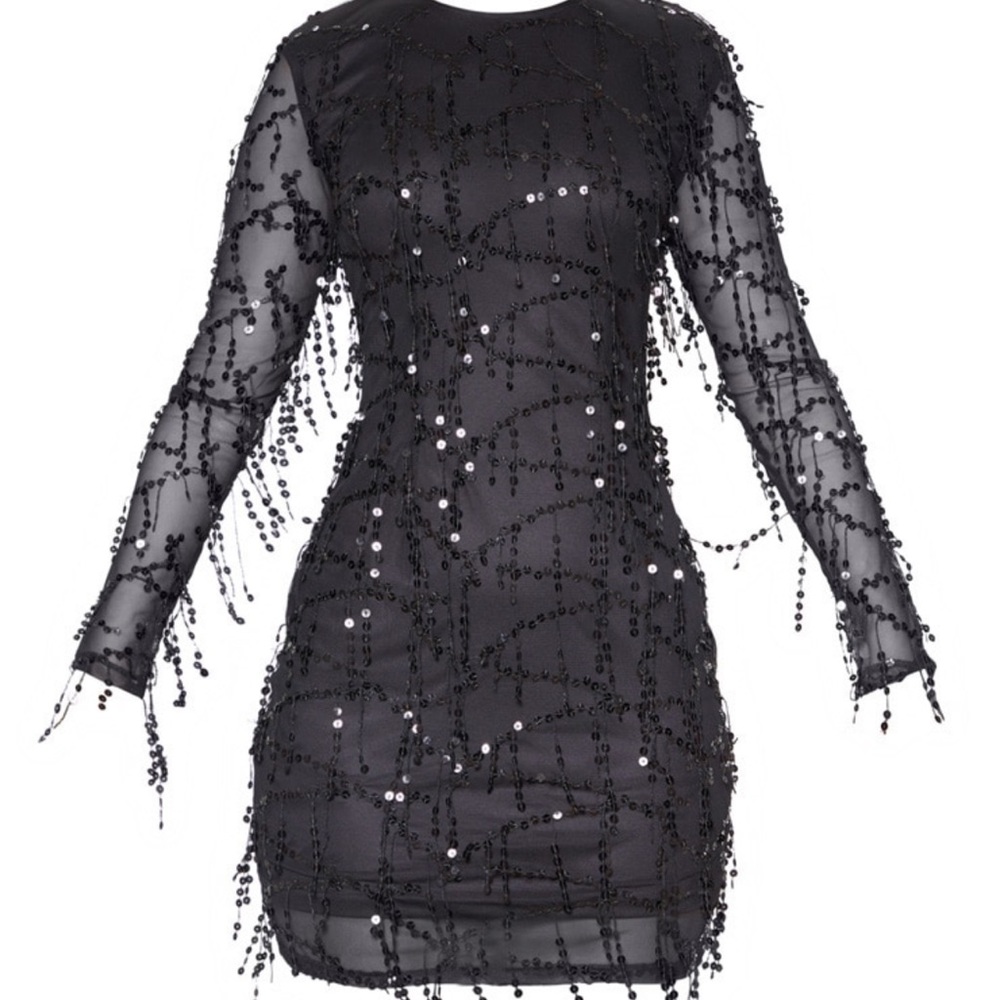 Long Sleeve Sequin Dress